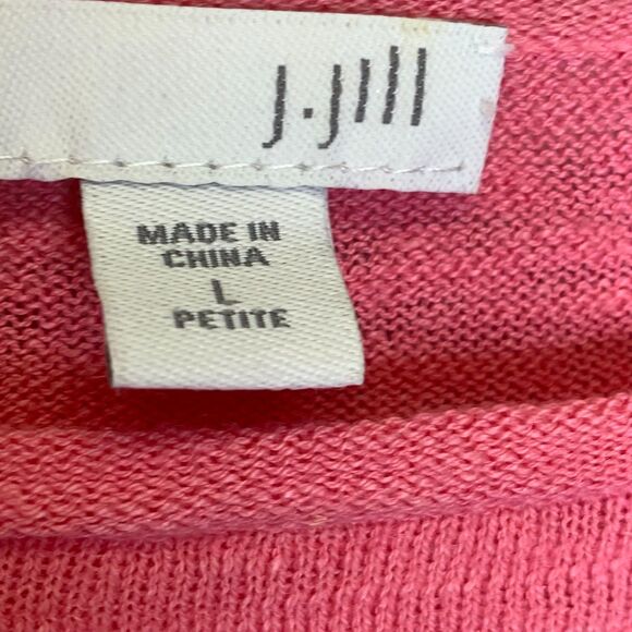 J. Jill Linen Cotton Pink Pullover Top Sustainable Eco Cottagecore Barbie LP - Picture 5 of 11